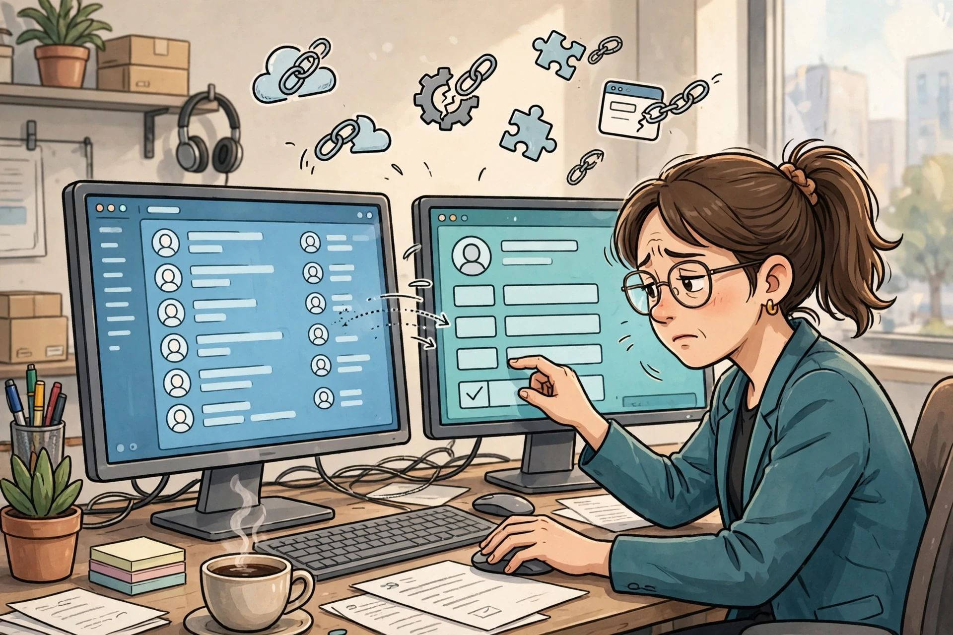 Recruiter copying data between two screens