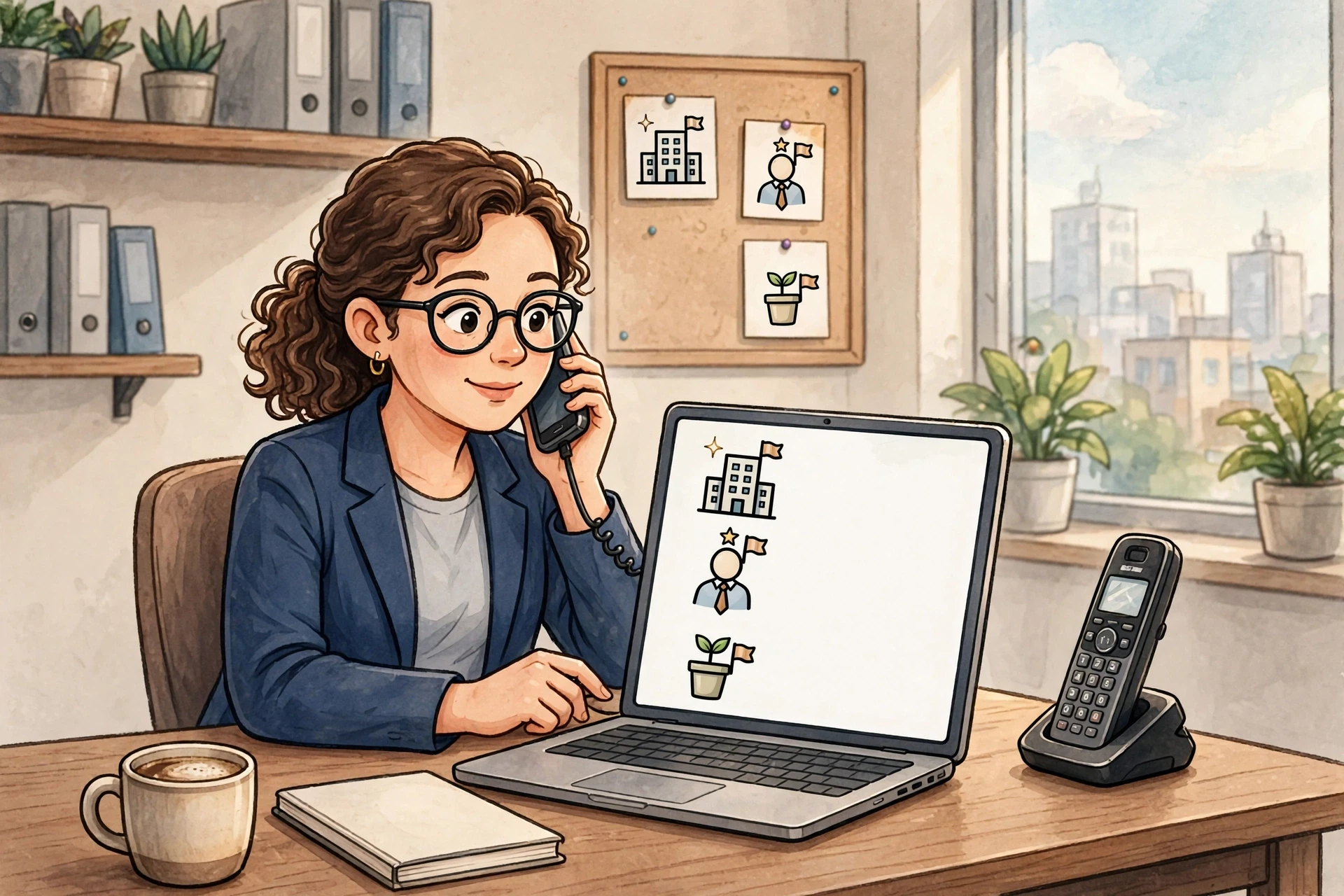 Recruitment consultant reviews company signals before prospect call