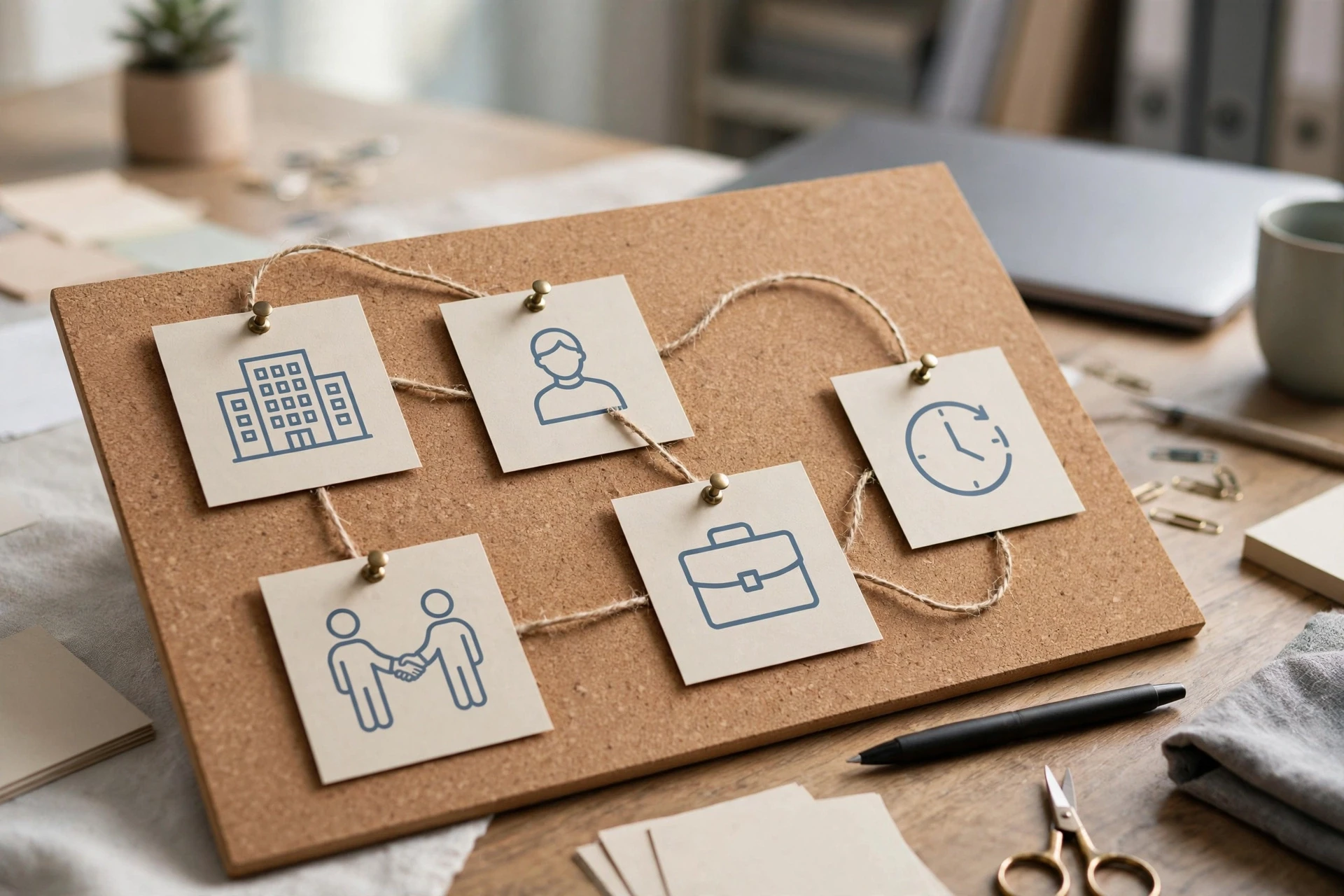 A clean flowchart mapping recruitment CRM entities with connecting arrows