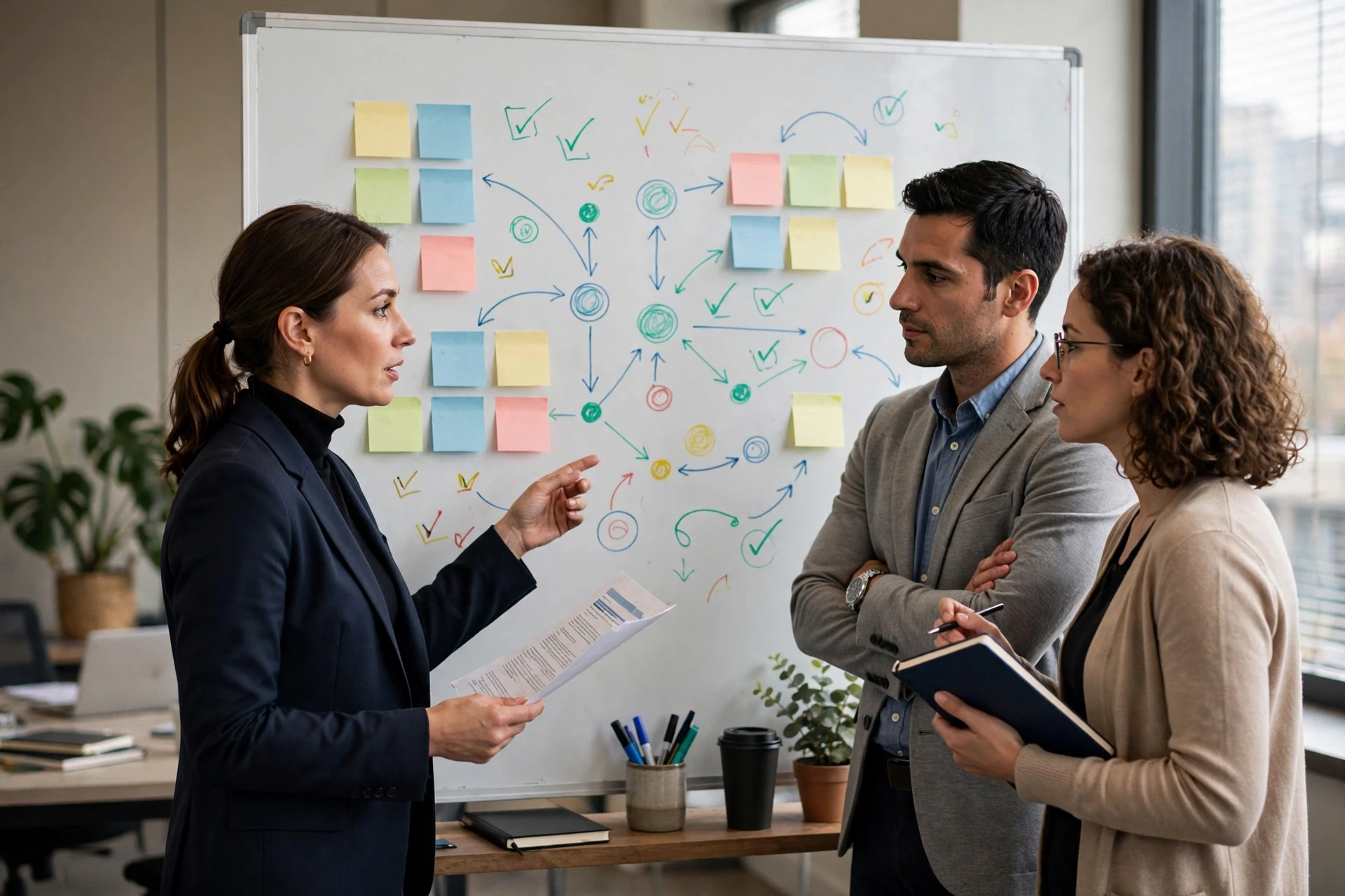 Recruitment team reviewing scored lead report