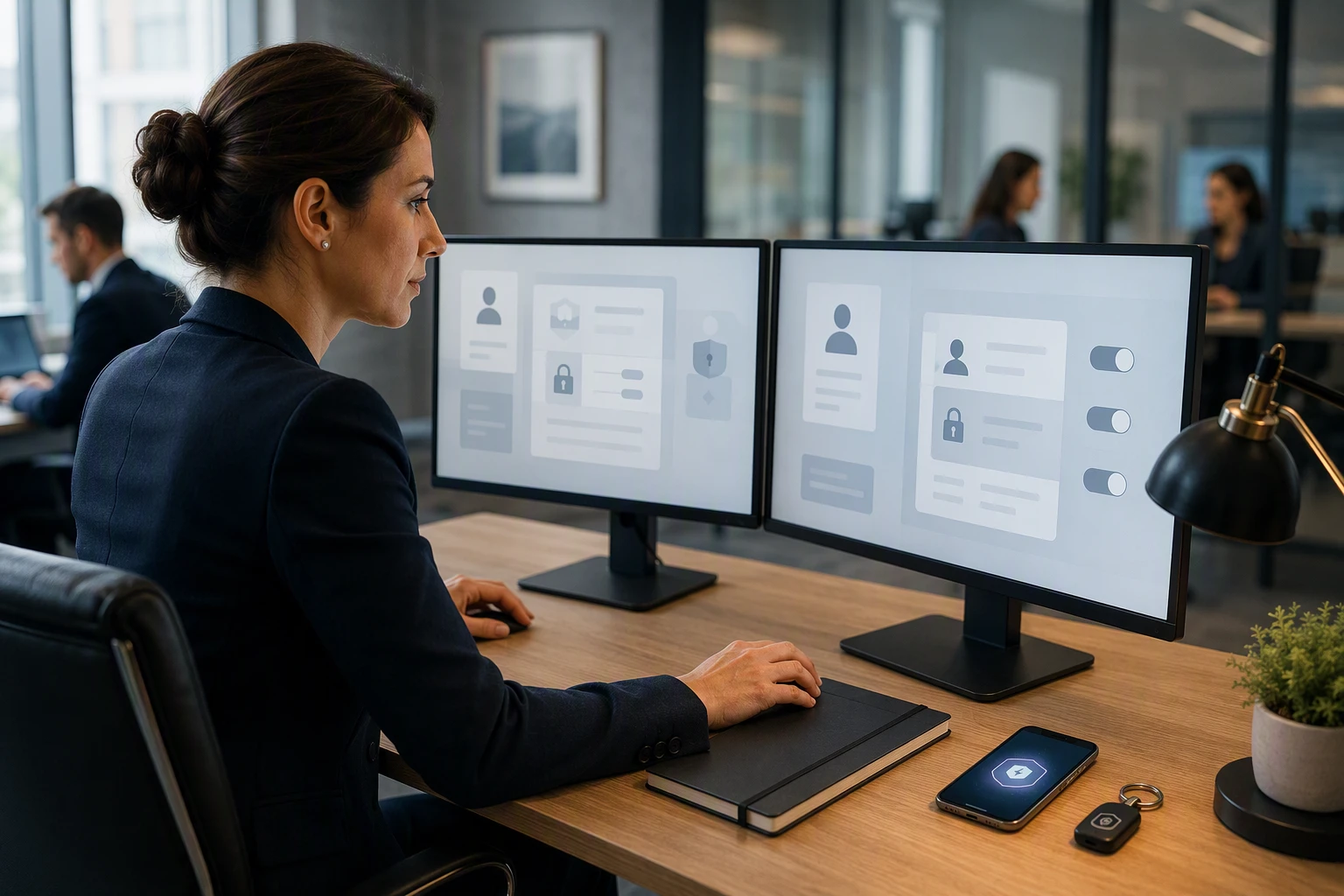Recruitment manager reviewing CRM data permissions