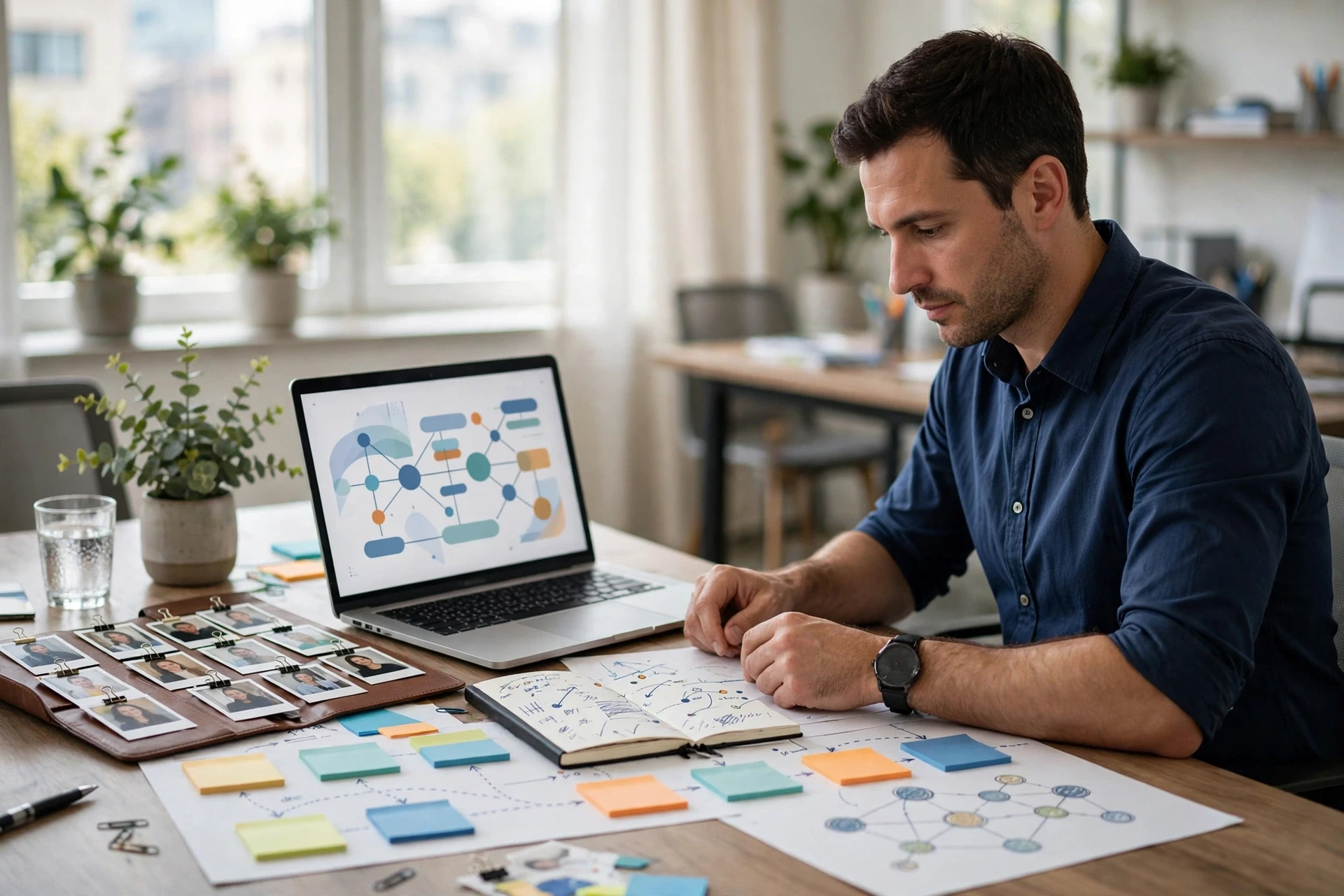 Recruitment owner reviewing client relationship pipeline