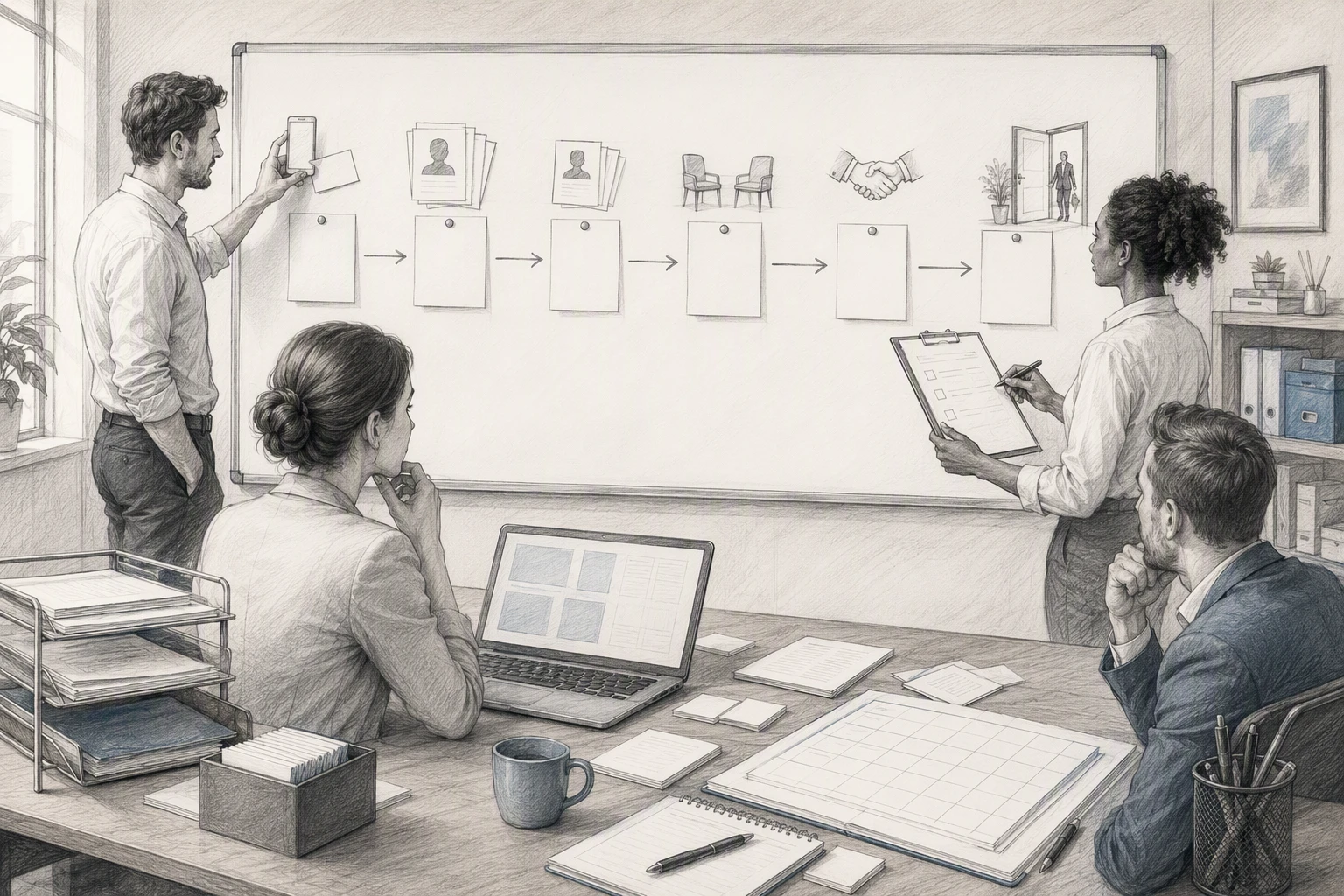 Recruitment workflow from lead to placement